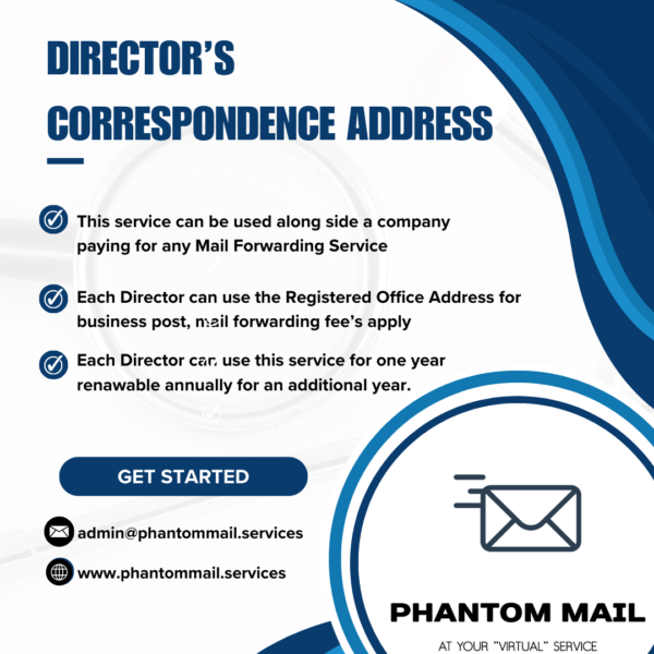 DIRECTOR'S CORRESPONDENCE ADDRESS